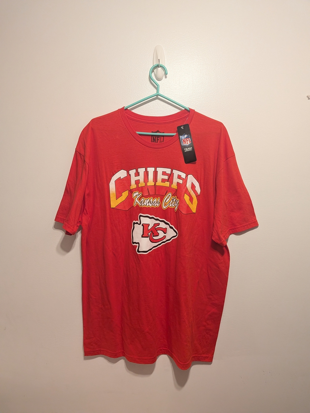NFL Kansas City Chiefs Red Graphic Tee with Yellow Accents